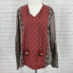 Boho Eclectic Patterned Floral Tolani Collection Anthropologie Small Top